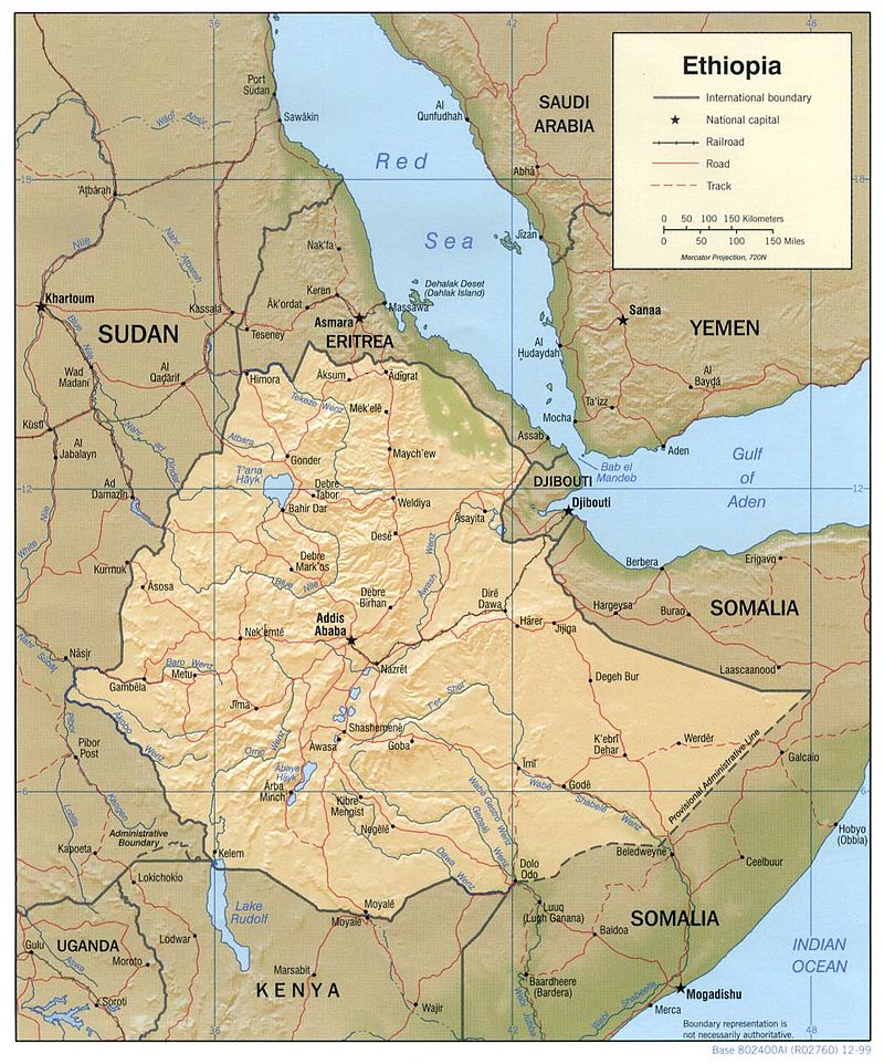 13_Ethiopia_shaded_relief_map_1999,_CIA | Sociedad Geográfica Española